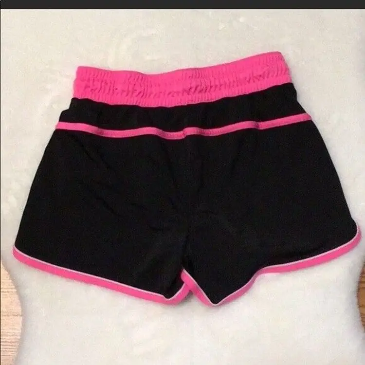 Women’s Y2K  Cheeky Xersion Black & Neon Pink Track Shorts Size Small