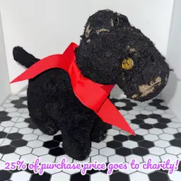 Well-Loved Vintage Button-eyed Scottie Dog Plush