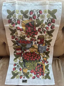 Strawberry Linen Tea Towel