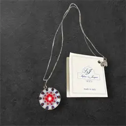 Sterling Murano Millefiori Glass Pendant Necklace