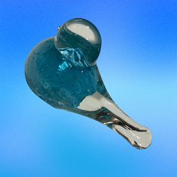 26. Hand blown Glass Bluebird 5”x3”