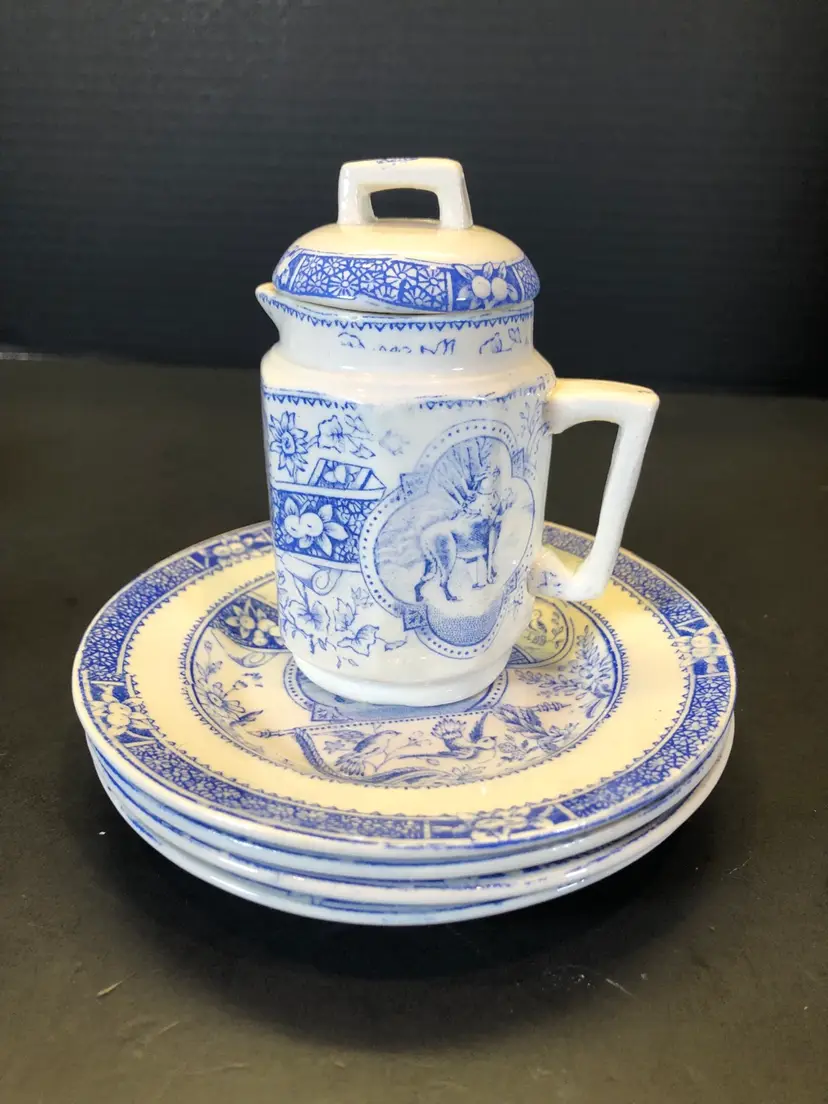 Charles Allerton & Sons Child’s Tea Pitcher And 4 Plates England