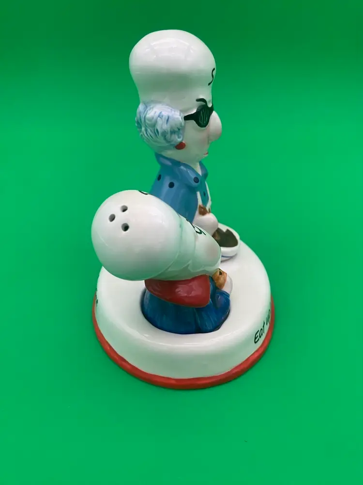 Hallmark Maxine & Floyd 3-Piece Ceramic Salt & Pepper Shaker Set - Eat Up!