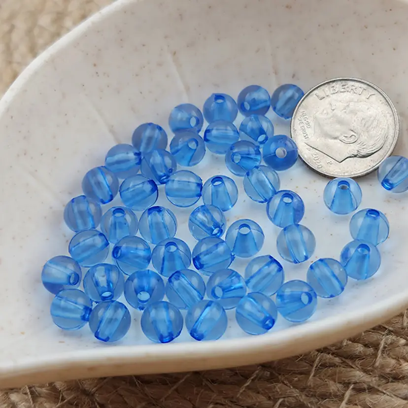 200pcs 6MM Blue Acrylic Beads #CC125
