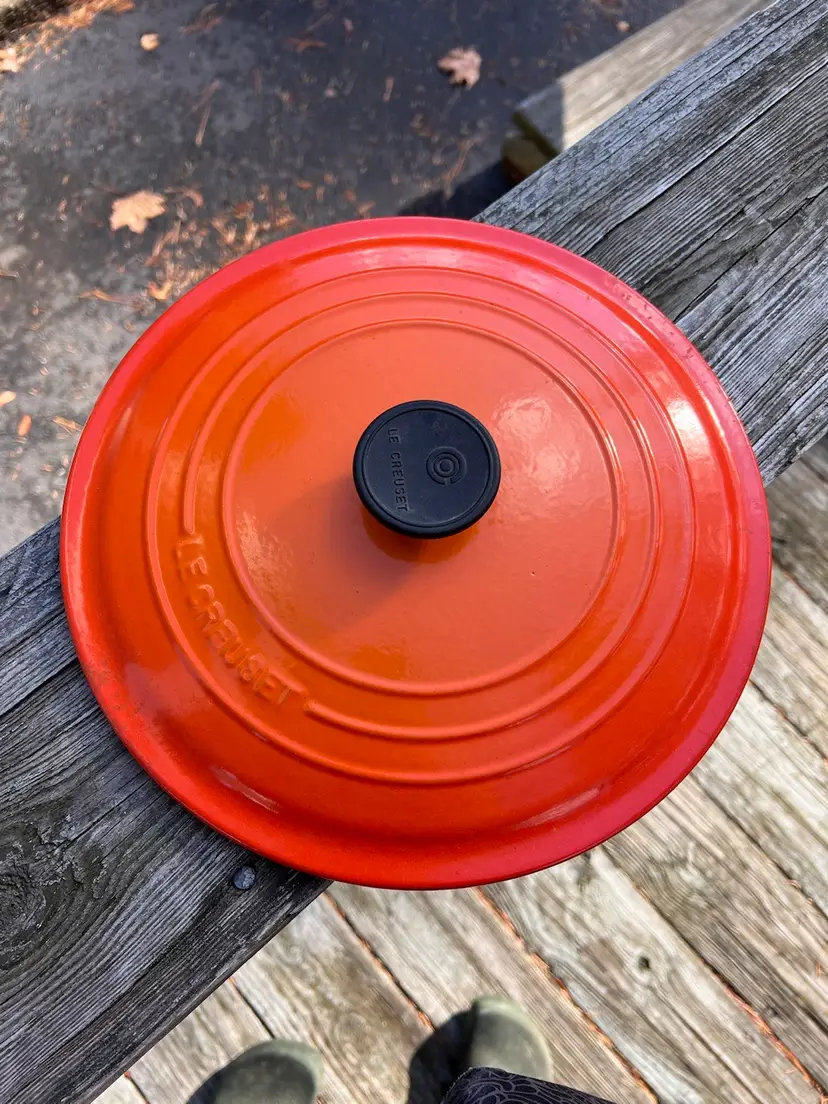 Le Creuset Cast Iron Orange Enamel Lid