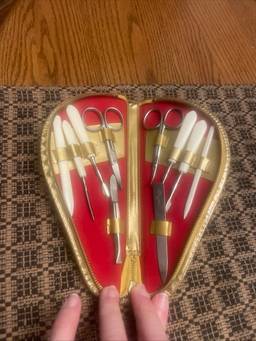 Vintage West Germany Travel Manicure/Pedicure Kit In Leather Zippered  Case