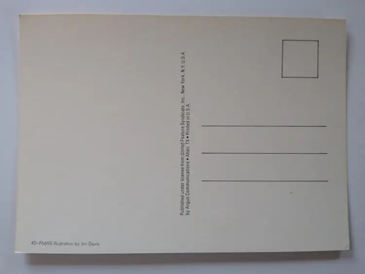 Garfield Postcard Complaint Flamingo United Features Jim Davis 1978 Continental