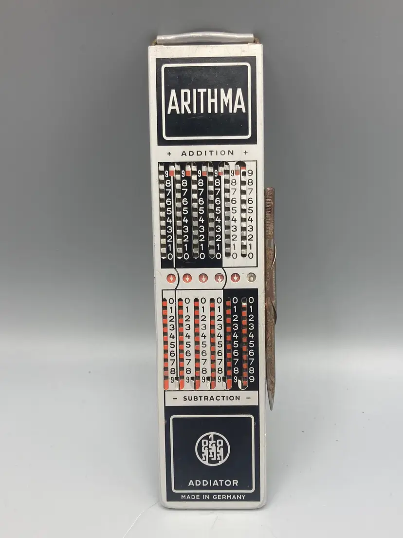 Vintage Arithma Addiator Manual Calculator with Stylus Made in Germany - READ