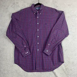 Ralph Lauren Shirt Men’s 17 36/37 Yarmouth Plaid Button-Down 100% Cotton