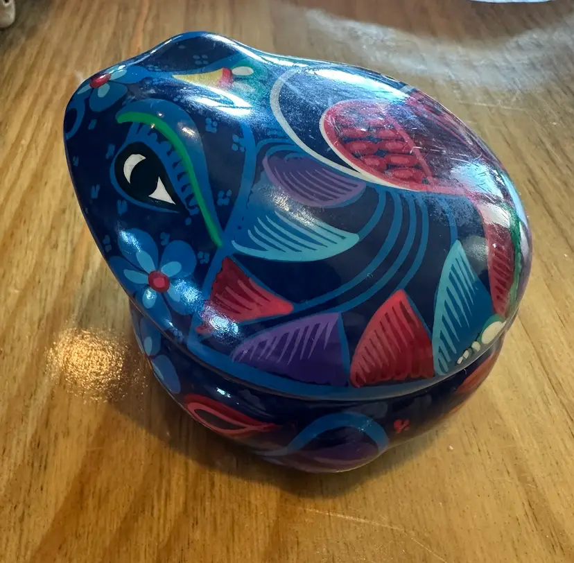 Blue Frog Trinket Box