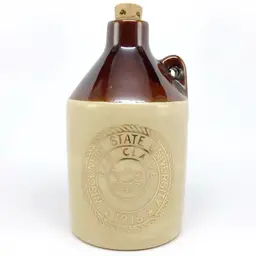 Wisconsin State University - Eau Claire, Small Stoneware Whisky Jug, Vintage Made in USA