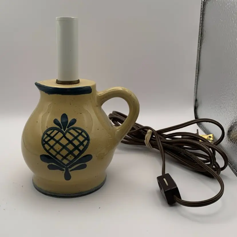 Molded Ceramic “pitcher” Hand Painted Lamp