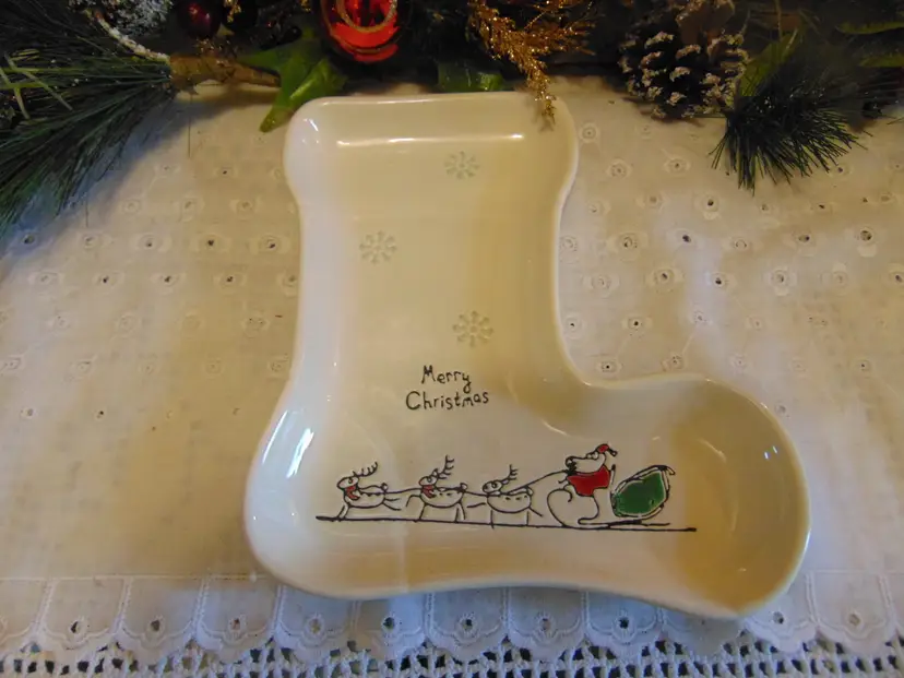 Darling preowned, never used Potters Studio Christmas Stocking Spoon Rest.