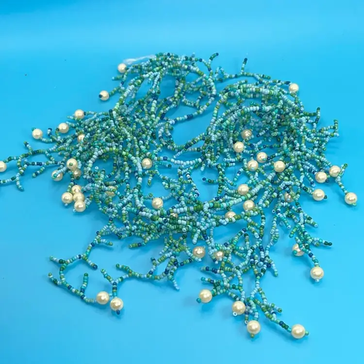 Amazing Beaded Necklace Looks Like Coral Pieces! 50” Long