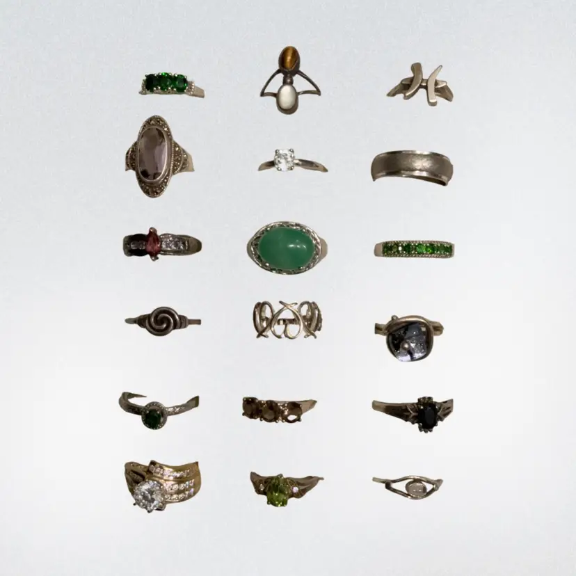 Vintage Sterling Silver Semi Precious Gemstone Rings $15 Starts