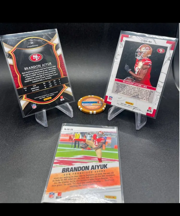 Brandon Aiyuk 3-football Card Lot San Francisco 49ers