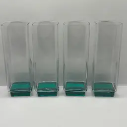 Vintage MCM Luigi Bormioli VAN GOGH Aqua Highball Glasses Set of 4 Bar ware