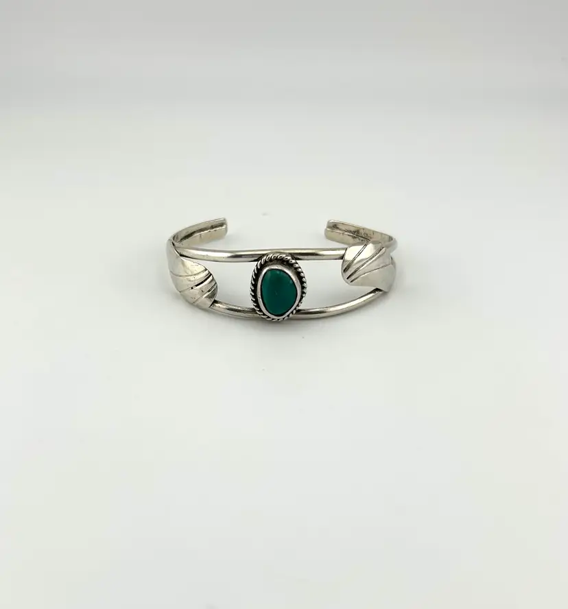 Vintage Sterling Silver Turquoise Cuff Bracelet 6.25”