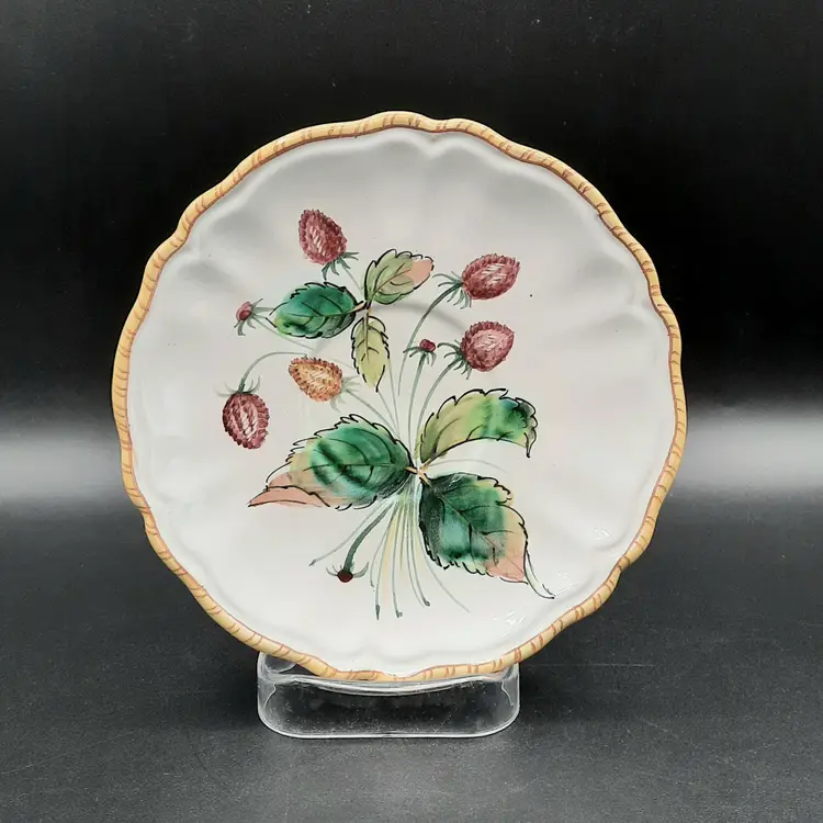 Vintage Handpainted Berry Saucer Italy
