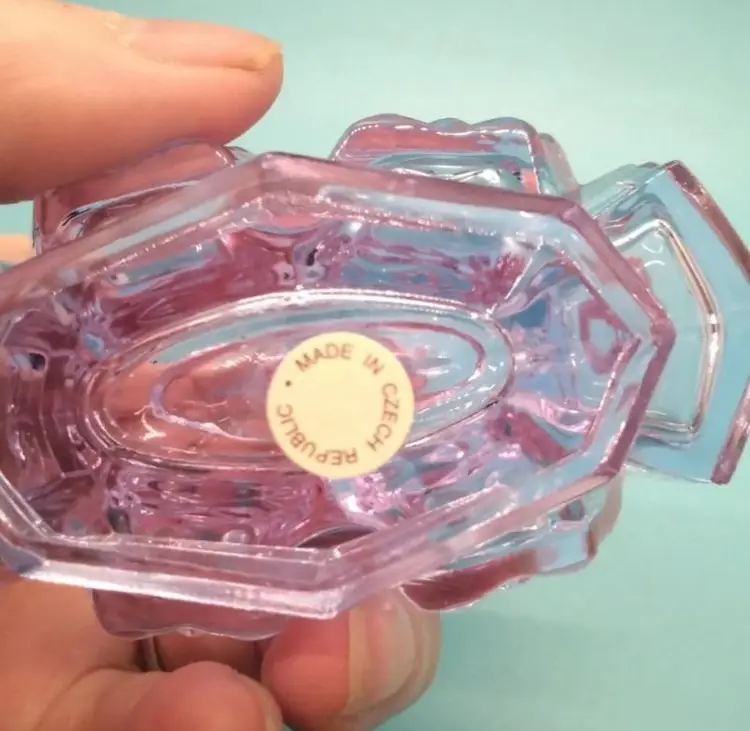 Vintage Ornate Pink Glass Perfume Bottle With Stopper