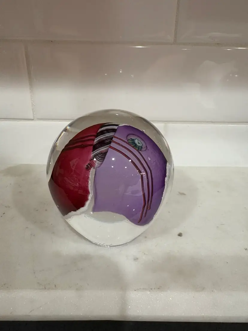 James Wilbat Art Glass Paperweight