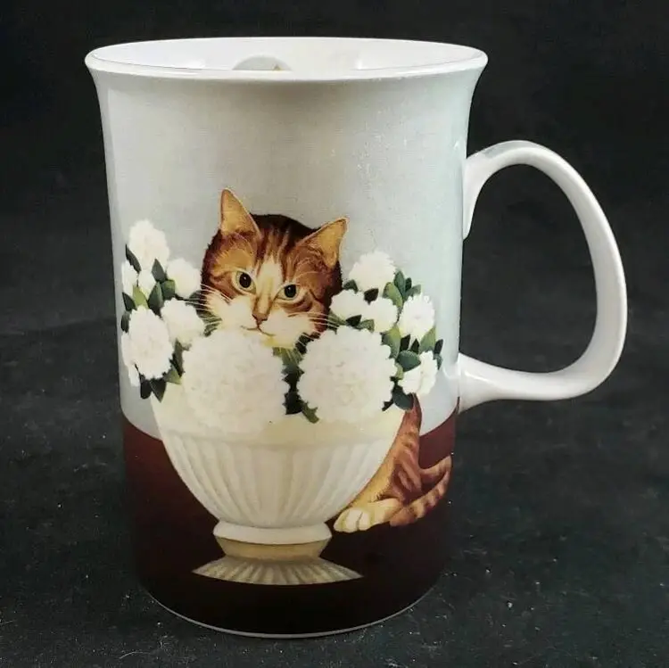 Ashdene of Australia Cat in Flowers Fine Bone China Mug
