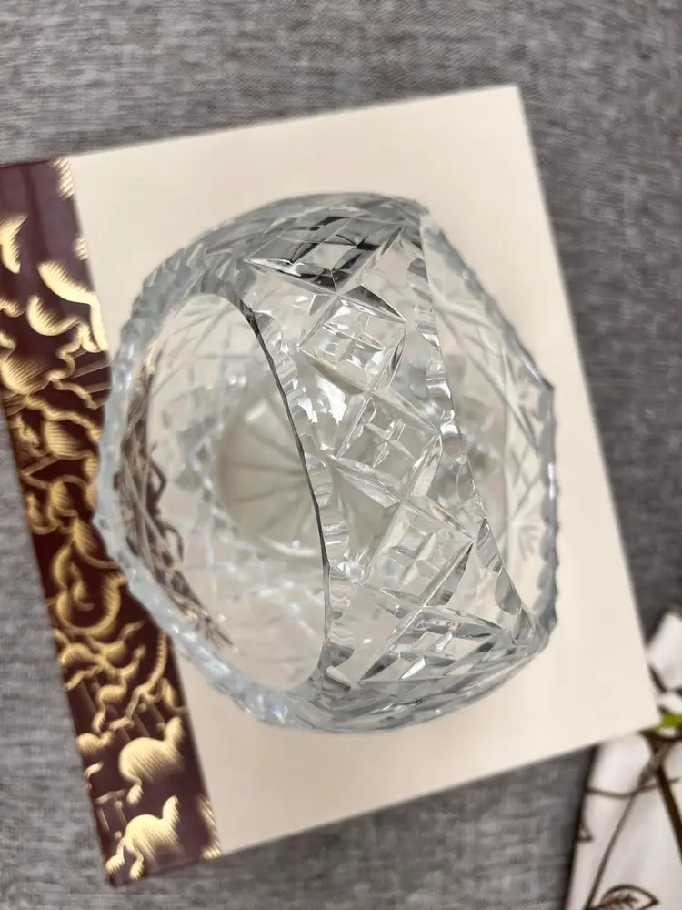 Glass Basket with Star Pattern
