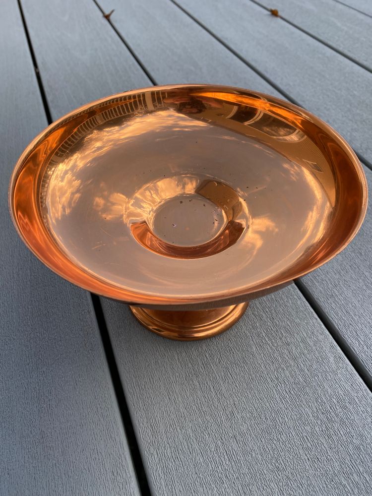 MCM COPPER CRAFT GUILD FOOTED BOWL, CANDY DISH, OR COMPOTE