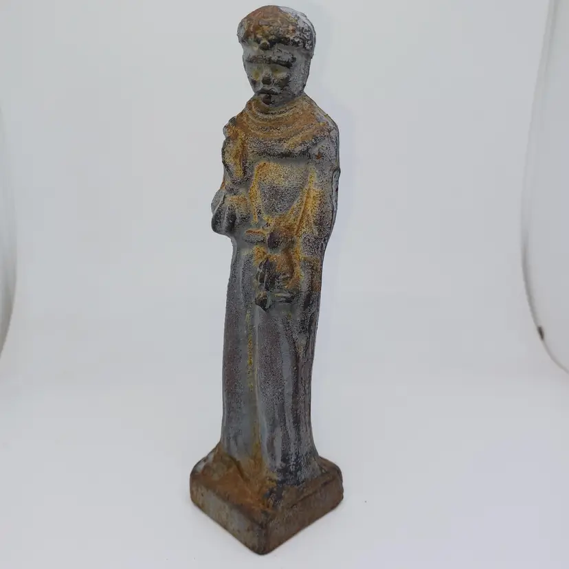 Vintage Cast Iron St Francis 8 in Statue