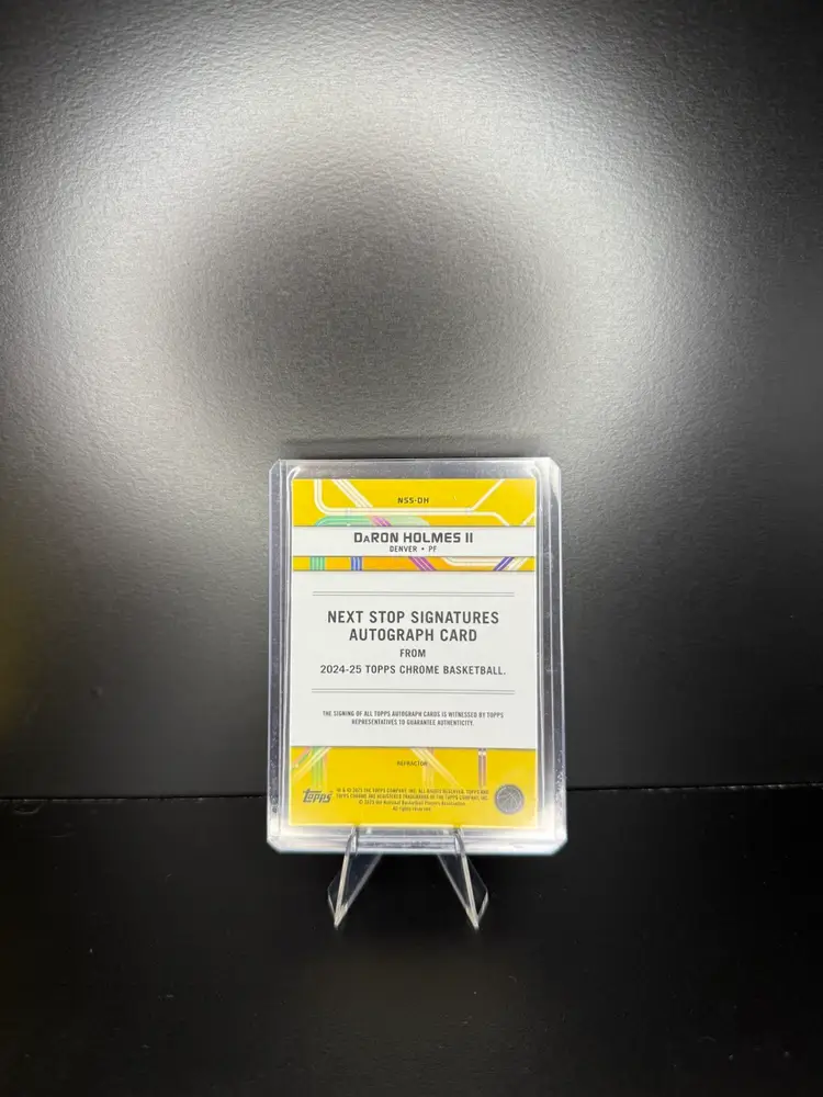 25 Topps Chrome Basketball DaRon Holmes Next Stop Signatures Auto Refractor RC Denver Nuggets