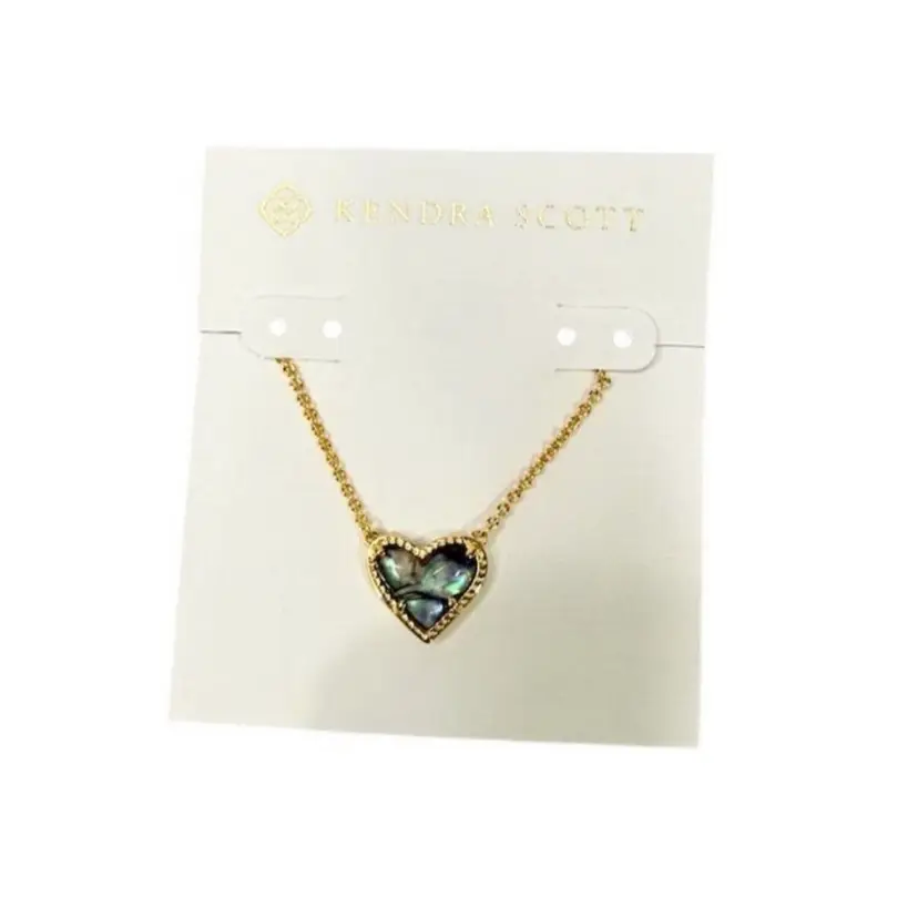 Kendra Scott Abalone Heart Gold Necklace