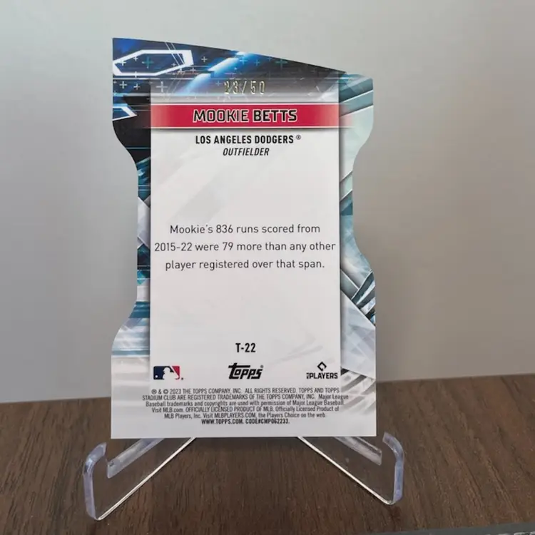 Mookie Betts (Los Angeles Dodgers) 2024 Stadium Club Triumvirates Orange Parallel /25