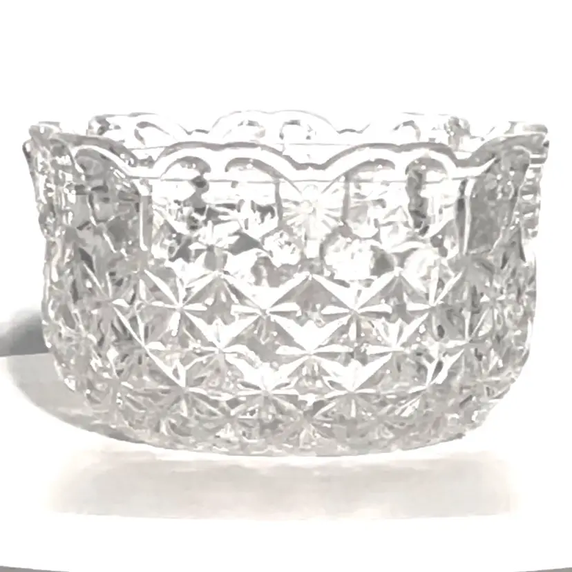 Crystal Trinket Dish Bowl Butterfly Bug and Starburst Pattern By Hofbauer West Germany 1985Byrde/Papillon Line