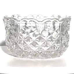 Crystal Trinket Dish Bowl Butterfly and Starburst Pattern By Hofbauer West Germany 1985Byrde/Papillon Line