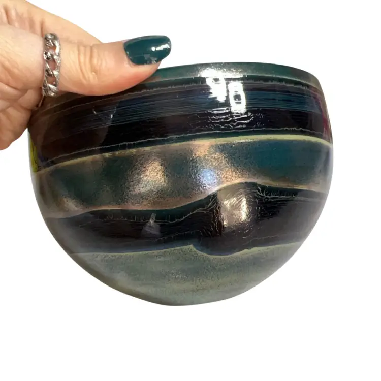 Erwin Eisch German Art Glass Bowl Signed 2013 6.5”