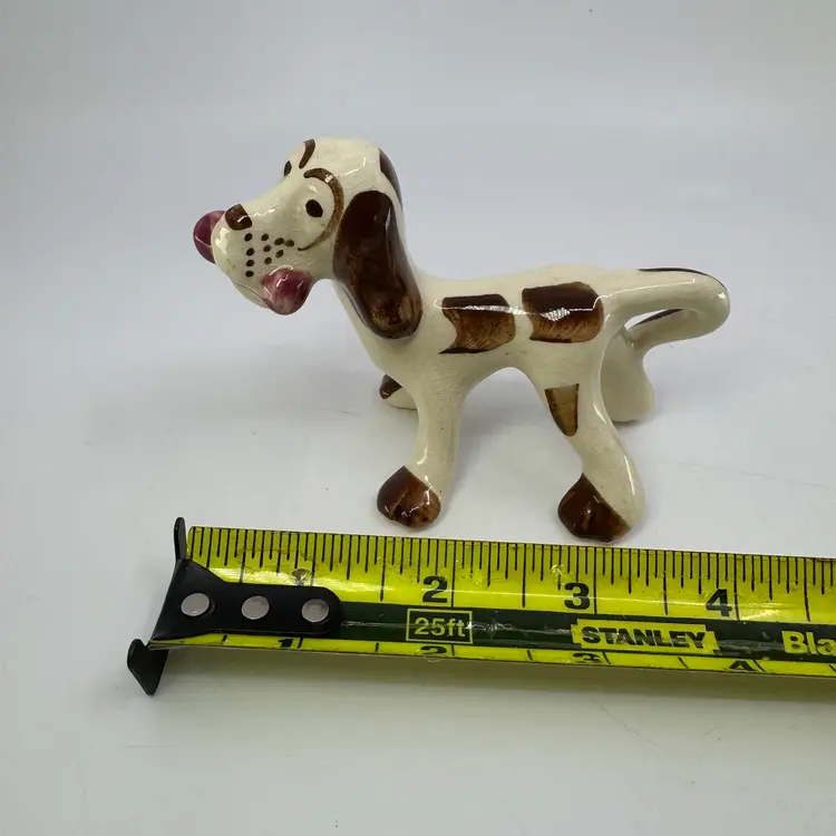 Vintage Japan MCM Ceramic Long Neck Dog Figurine Spotted Hound #1931 Kitsch