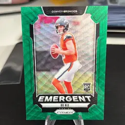 Bo Nix 2024 Prizm RC Emergent Green Wave Denver Broncos