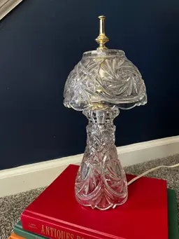 Vintage lead crystal boudoir or table lamp