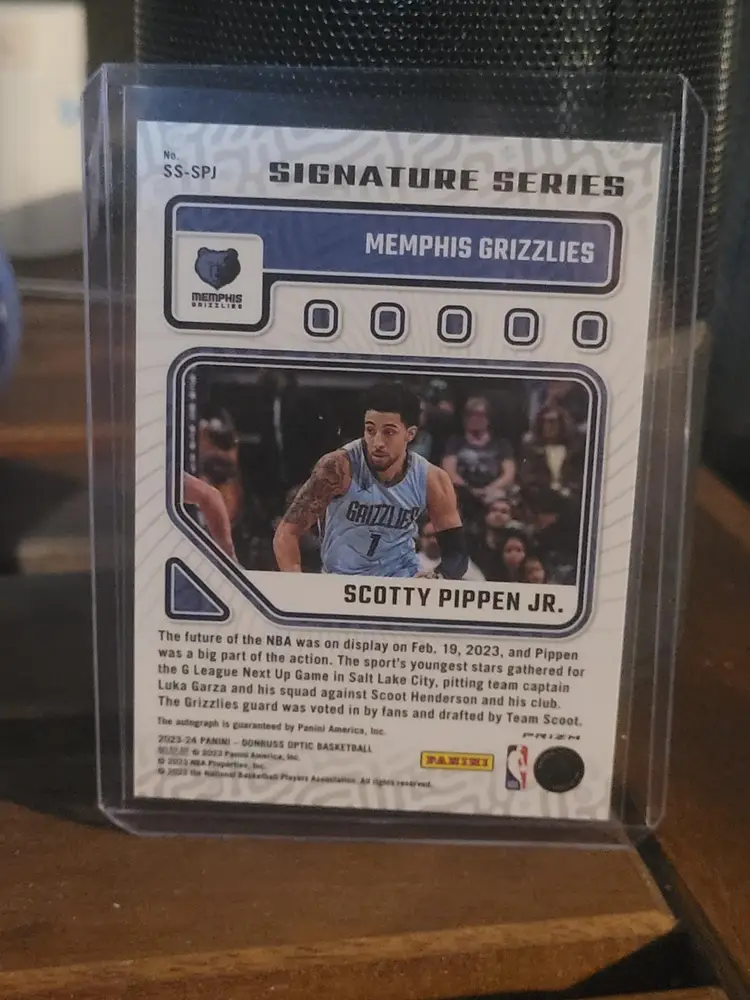 SCOTTY PIPPEN JR. AUTO 2023-24 DONRUSS OPTIC SIGNATURE SERIES GREEN PRIZM SS-SPJ
