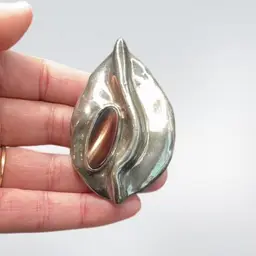 Sterling Silver 925 OOAK Brutalist Brooch Pendant 2.75”