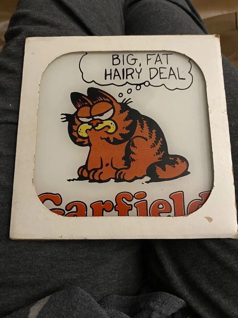 Vintage Garfield Glass Tile Carnival Prize