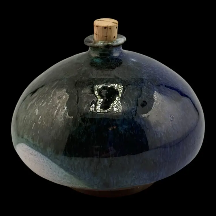 French Pottery Perfume Bottle Weed Pot 3”