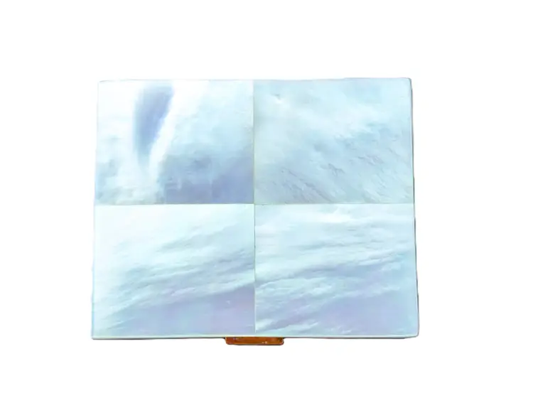 Vintage Elgin American Gold Tone Mother of Pearl Powder Compact Collectable Gift