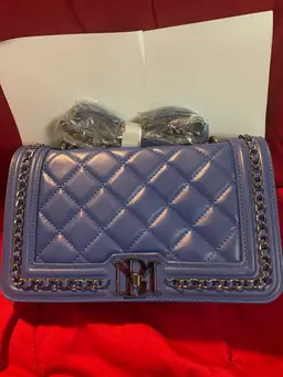 NWT Badgley Mischka Blue Quilted Crossbody Purse