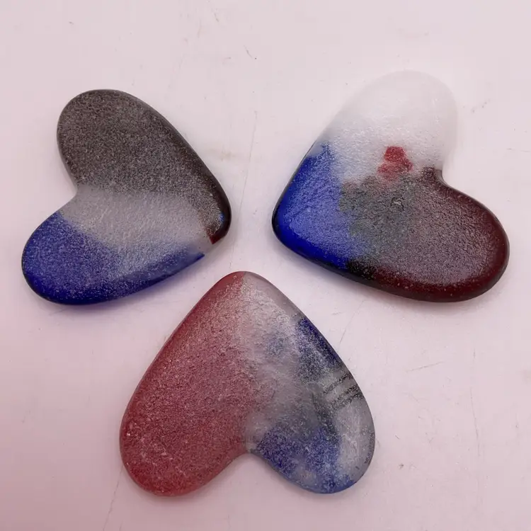 Made by Me! Fused Glass Patriotic Red White Blue Magnet Handcrafted Studio Art