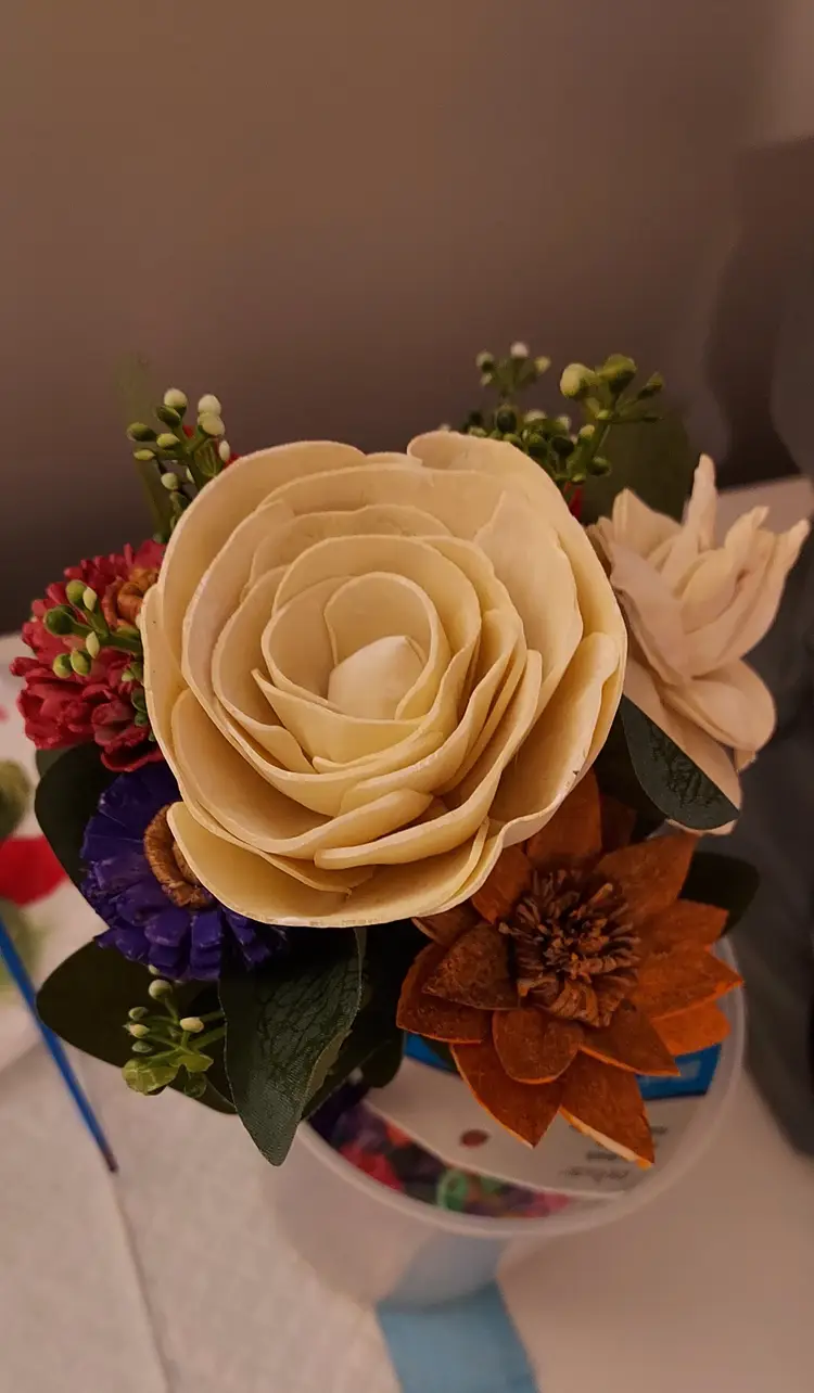 Handmade Wood Flower Bouquet Wedding Bridal