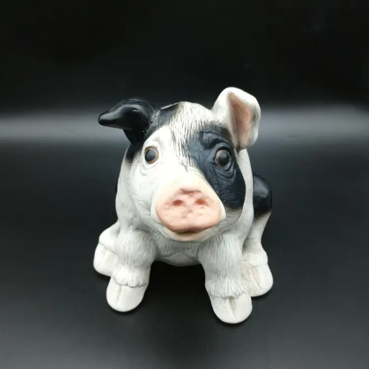 Geo Z. Lefton Hand Painted Pig "Piggy" Coin Bank Rare Find Vintage 1989
