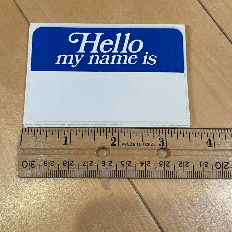 Dennison Hello My Name Is - Vintage Name Tags Badges Stickers Opened Pack 14ct