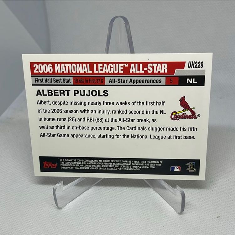 2006 Topps Baseball Update Albert Pujols #UH229 St Louis Cardinals 