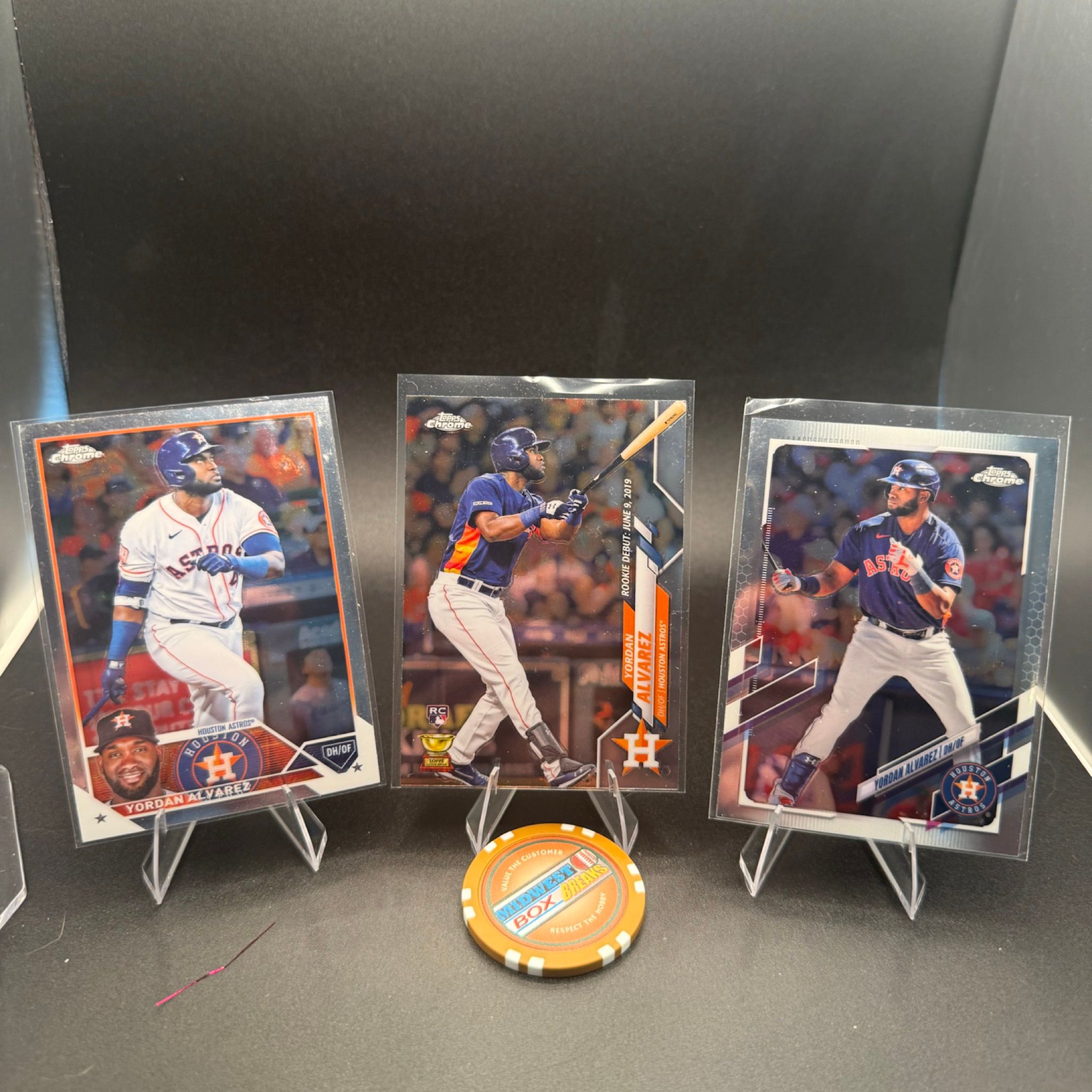 Yordan Alvarez Chrome (w/RC) 3-card Lot Topps Chrome Houston Astros